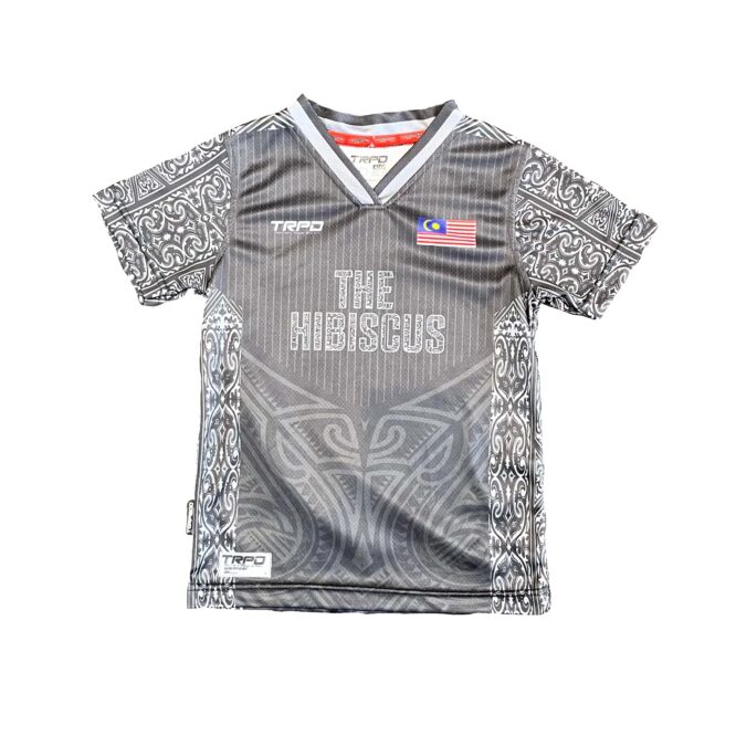 Hibiscus Black Round Neck Kids