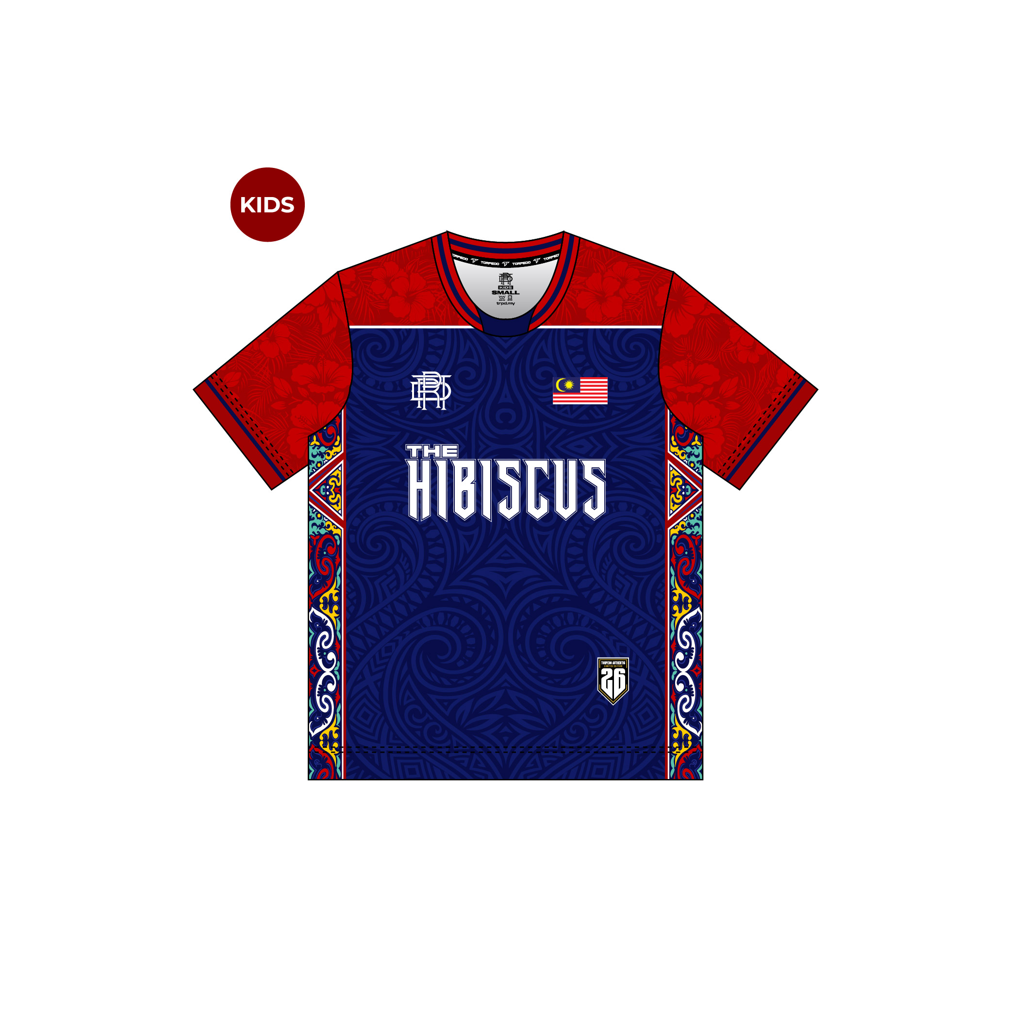 Hibiscus 2026 Round Neck Kids - Red